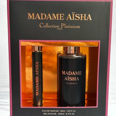 Coffret Madame Aïsha – EDP 35ml + Gel douche 250ml NEUF 🖤